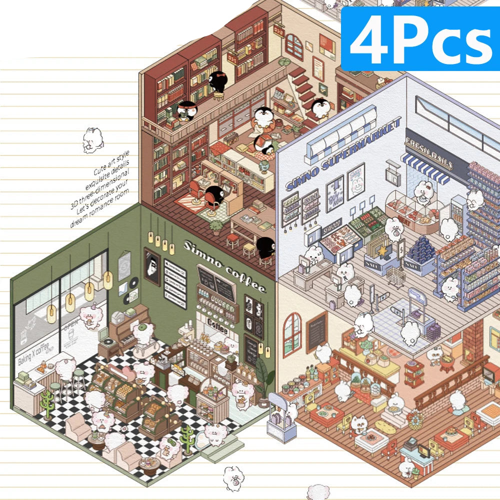 Miniature Scene Stickers Fun