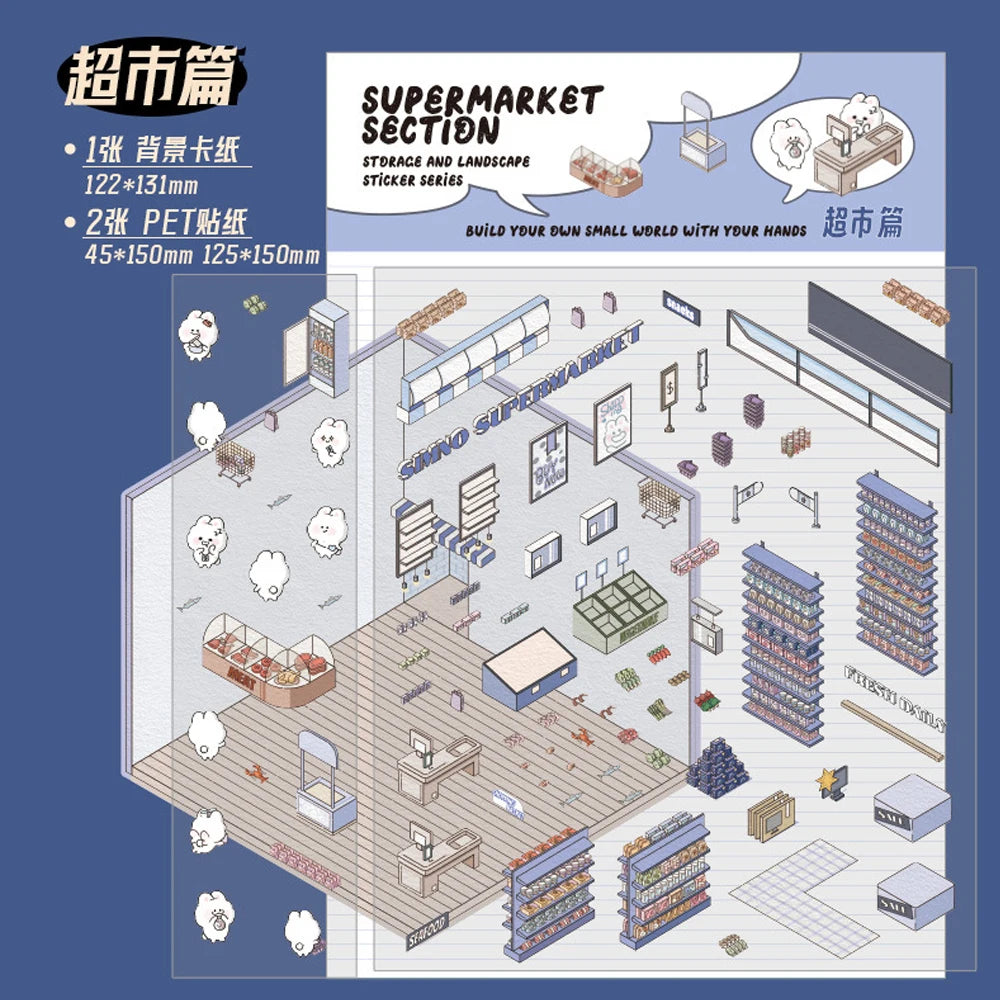 Miniature Scene Stickers Fun