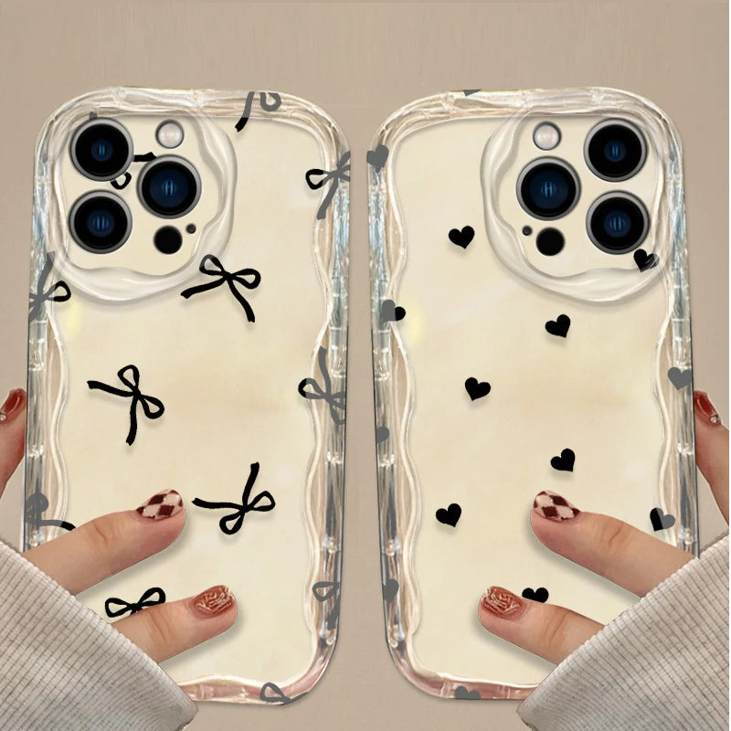 Chic Hearts & Bows iPhone Case
