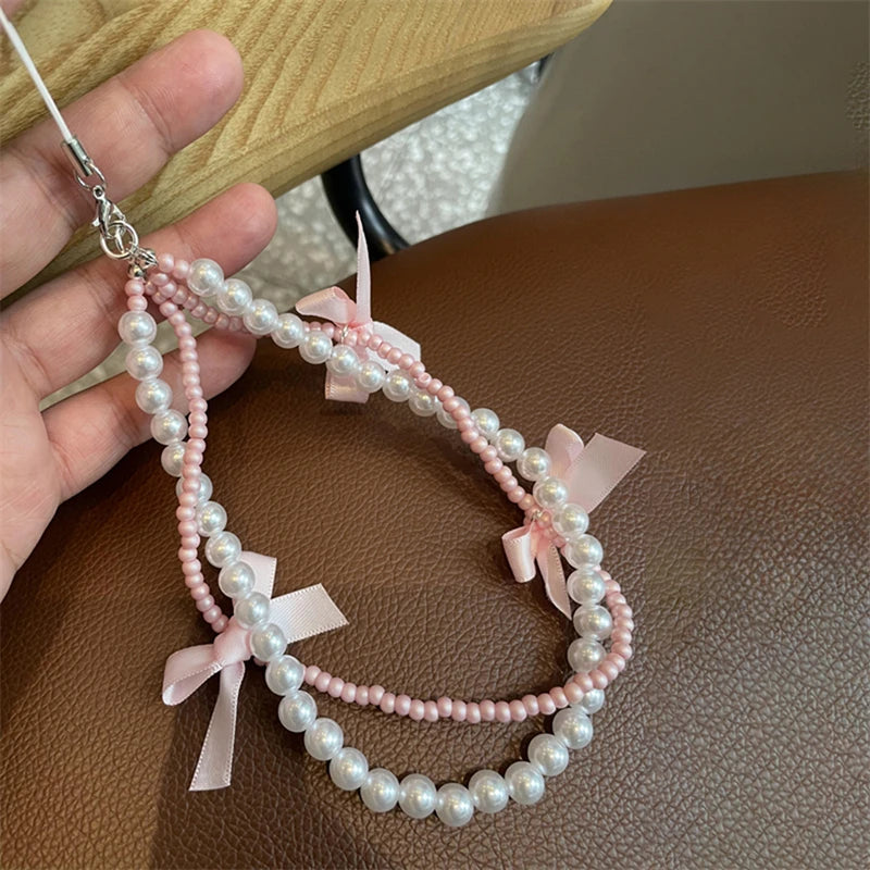 Beaded Bow Phone Charm